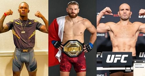 Israel Adesanya (left), Jan Blachowicz (central), Glover Teixeira (right) [Images courtesy: @stylebender @janblachowicz @gloverteixeira on Instgram]