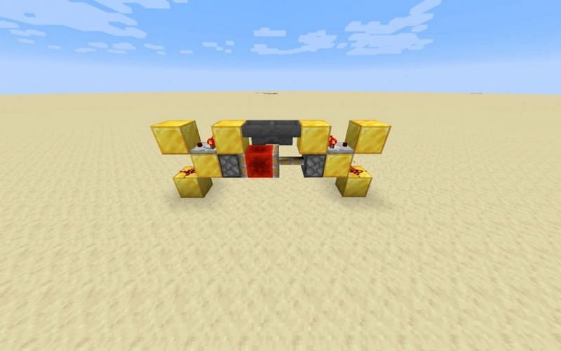 An upside-down variant Ethiopian hopper clock (Image via Minecraft)