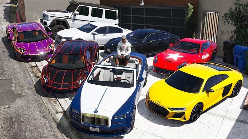 GTA 5 has a great variety of cars from SUV&#039;s to supercars (Image via Rockstar)