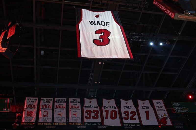 Dwyane Wade had his jersey retired with the Miami Heat last year