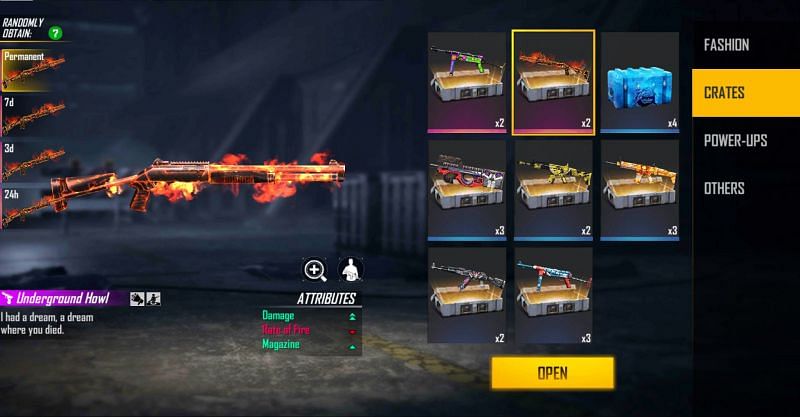The loot crate can provide Underground Howl skin for free (Image via Free Fire)