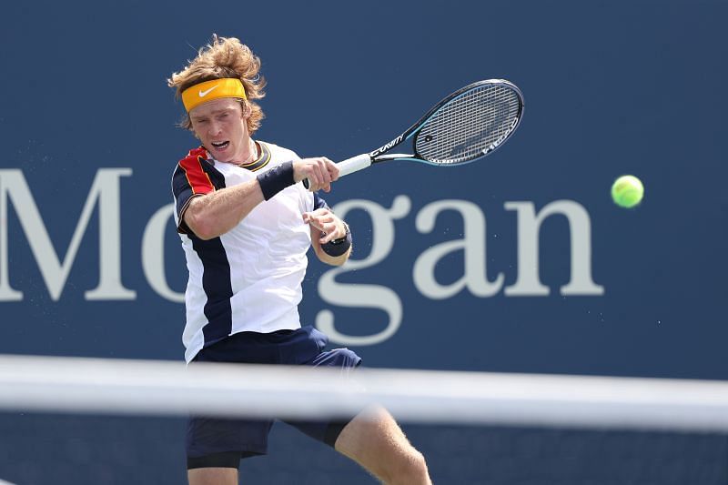 Andrey Rublev in action at the 2021 US Open