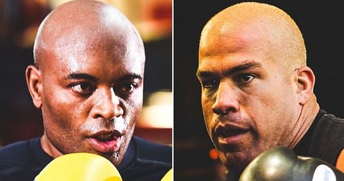 Anderson Silva (left), Tito Ortiz (right) [Courtesy: @espnmma via Twitter]