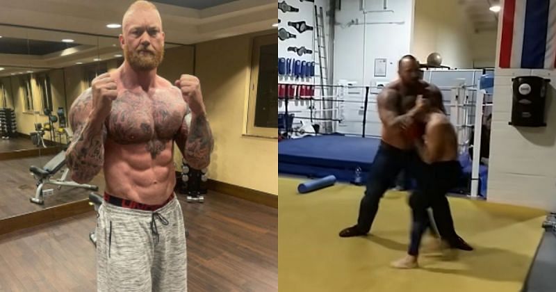 Conor McGregor and Hafhtor Bjornsson had a sparring session in December 2015