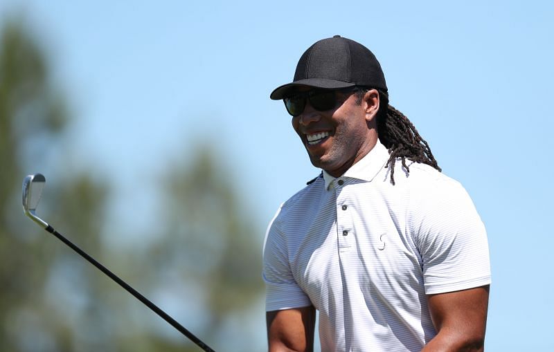 Larry Fitzgerald playing golf - American Century Championship: Round One