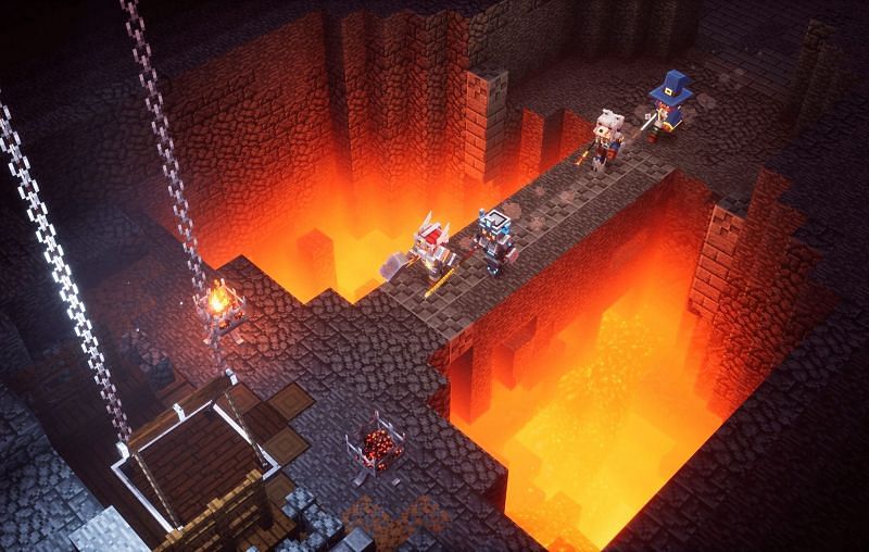 Minecraft Dungeons allows players to experience a lot of different things, including weapons (Image via Mojang)