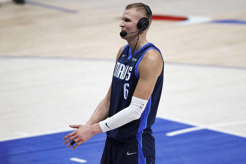 Kristaps Porzingis during San Antonio Spurs v Dallas Mavericks