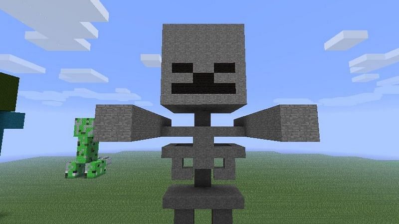 Skeleton mob in Minecraft (Image via Minecraft)