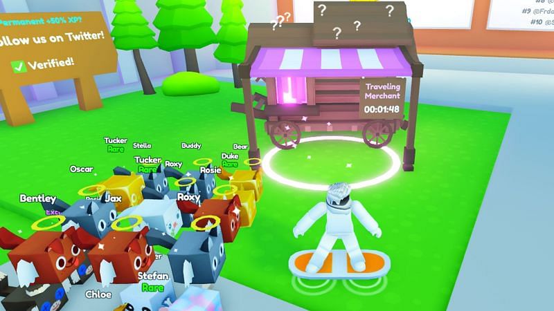 The Traveling Merchant in Pet Simulator X. (Image via Roblox Corporation)