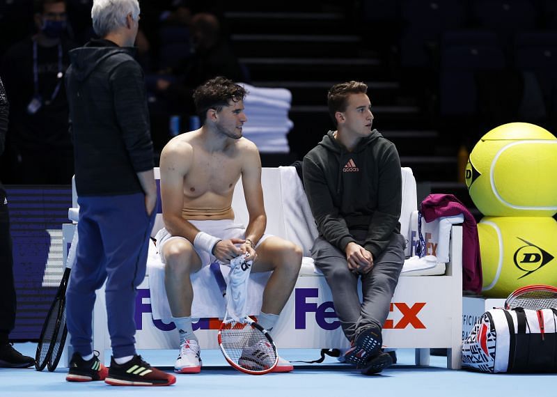 Dominic Thiem training prior to the 2020 Nitto ATP Finals