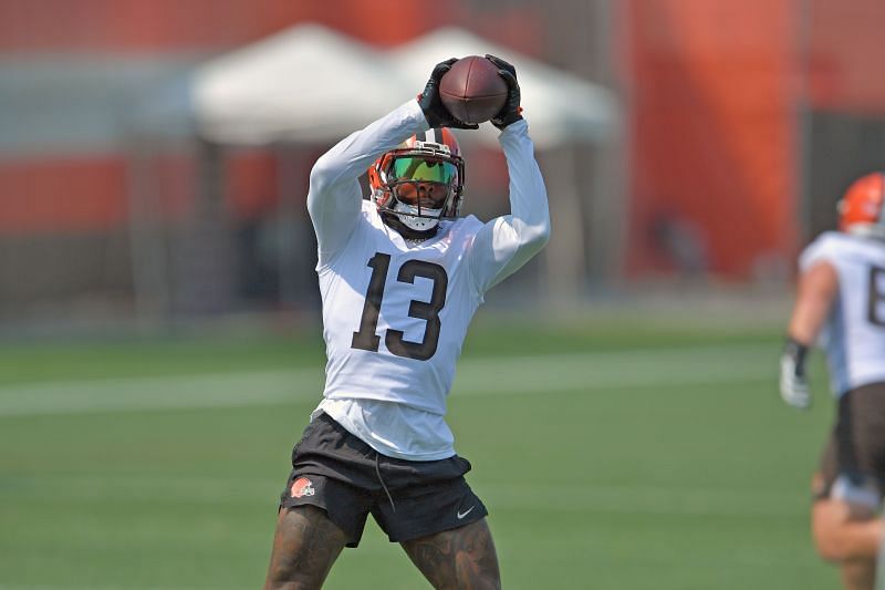 Odell Beckham Jr practicing in training camp in July