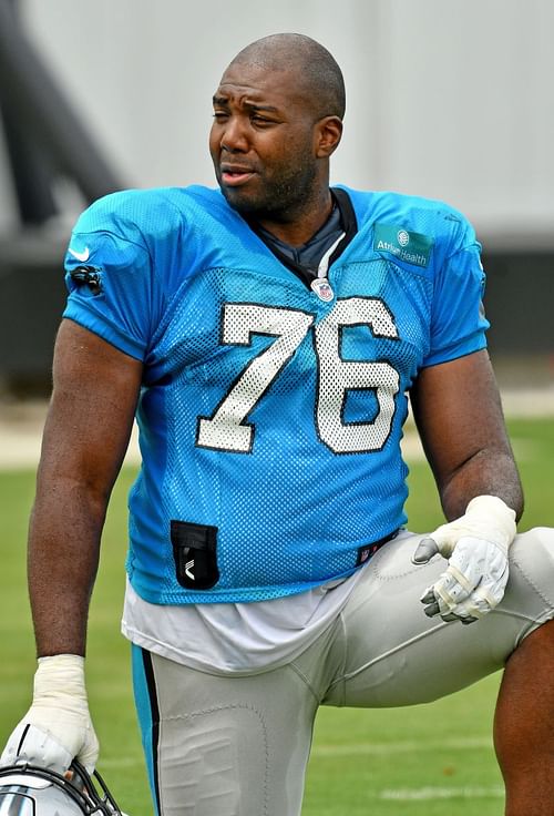 Russell Okung at Carolina Panthers Training Camp