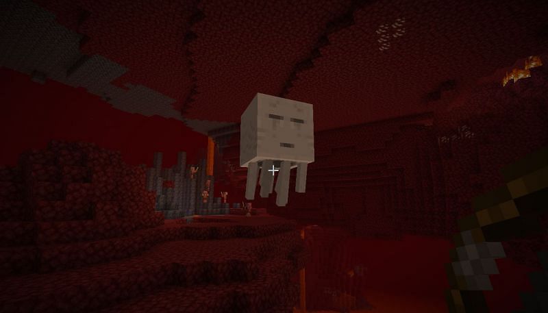 A ghast floating by (Image via Minecraft)