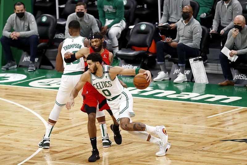 Celtics All-Star Jayson Tatum versus the Toronto Raptors