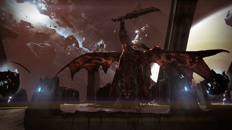 The final boss in the Destiny 1 campaign The Taken King, Oryx in his throneworld (Image via Bungie)