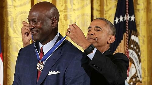 Michael Jordan receives the Presidential Medal of Freedom