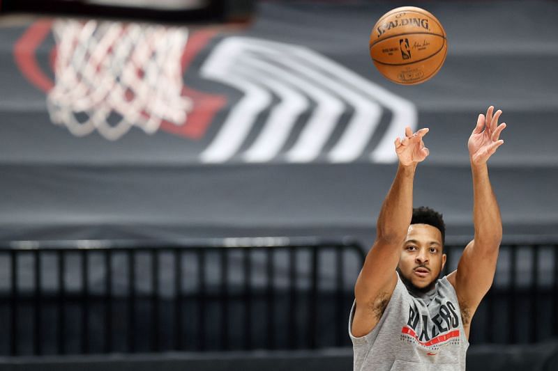 CJ McCollum gets his shots up ahead of a game