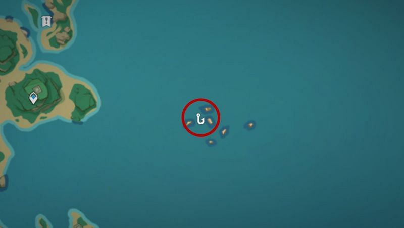 Raimei Angelfish location among the shipwreck (Image via Genshin Impact)