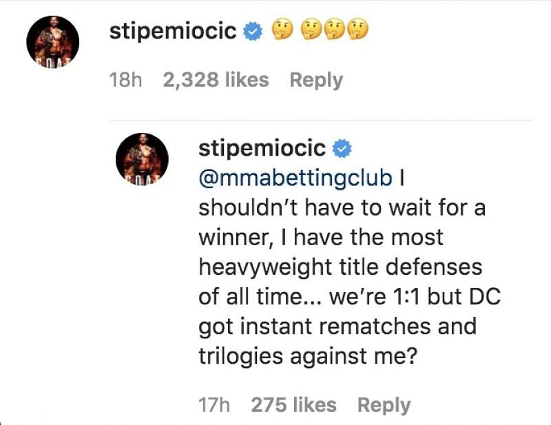 Stipe Miocic responded to ONE Championship&#039;s call with &#039;thinking&#039; emojis