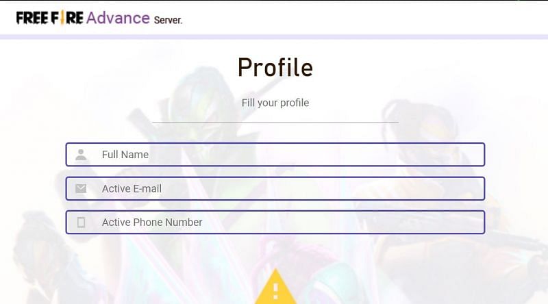 Players have to enter the necessary details after logging in via Facebook (Image via ff-advance.ff.garena.com)