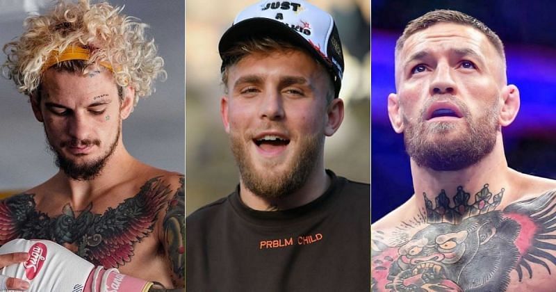 Sean O&#039;Malley (left), Jake Paul (middle) and Conor McGregor (right)