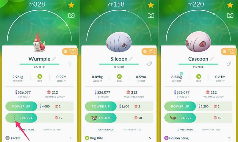 Wurmple&#039;s evolution in Pokemon GO has been randomized, meaning that players will have to capture multiple Wurmple to obtain both Silcoon and Cascoon (Image via Niantic)