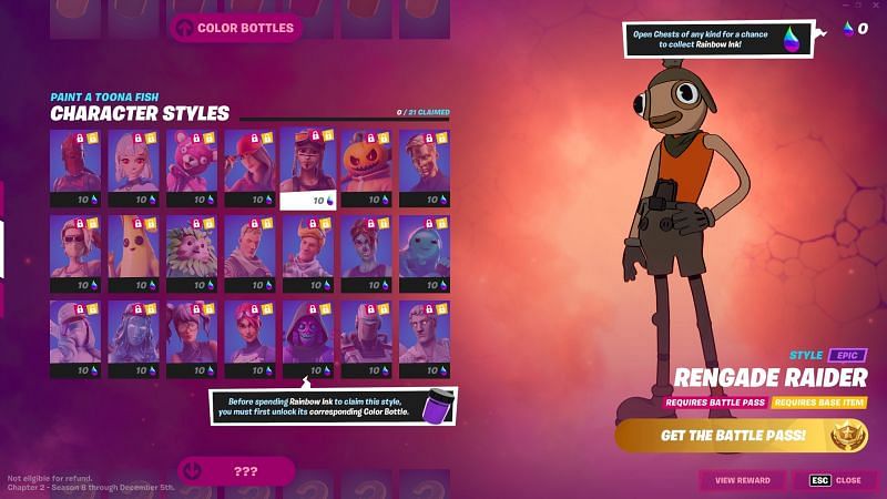 Toona Fish can also select different character styles (Image via FortniteBR/Twitter)
