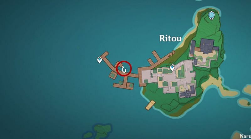 Pufferfish location in Ritou (Image via Genshin Impact)