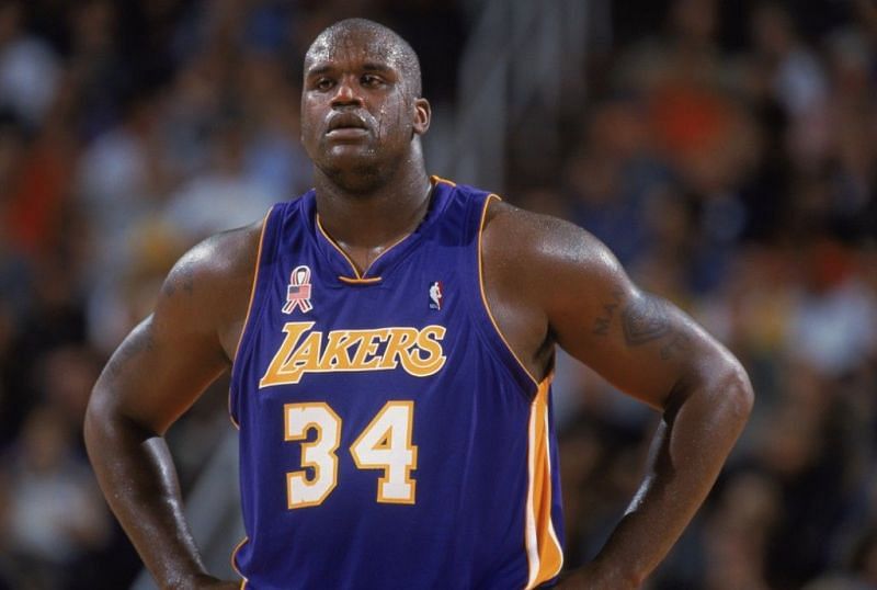 Shaquille O&#039;Neal with the LA Lakers [Source: EpicBuzzer]