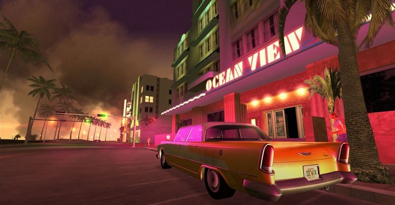 GTA Vice City players can use the Ocean View Hotel to perform the Ghost World glitch (Image via Rockstar Games)