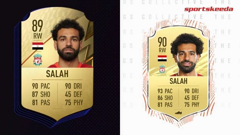 FIFA 21 and FIFA 22 ratings of Salah