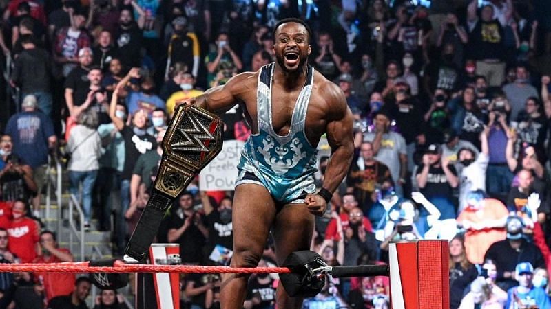 Big E celebrates with the crowd following his historic WWE Championship win this past Monday.