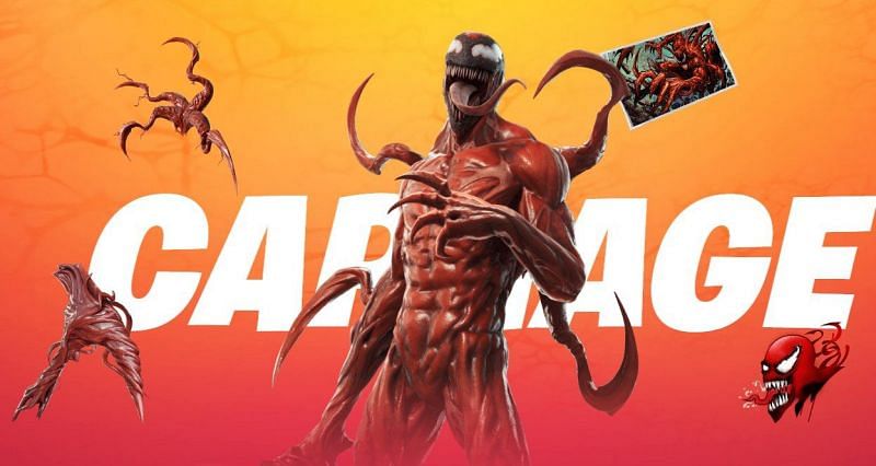 Carnage has arrived in Fortnite Season 8 and is available for players to unlock (Image via Epic Games)