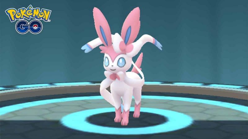 Sylveon is the most recent Eeveelution in the Pokemon series as well as being a relatively new addition to Pokemon GO (Image via Niantic)