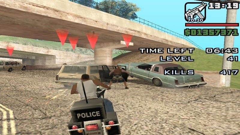 GTA San Andreas allowed players to engage in Vigilante (Image via YouTube, MDTA Games)