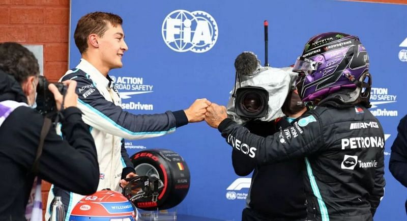 George Russell and Lewis Hamilton Source: Motorsport Images