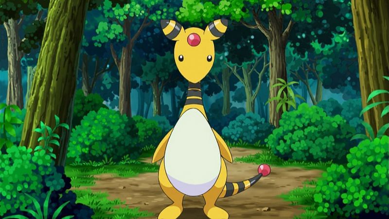 Ampharos as it appears in the anime (Image via The Pokemon Company)