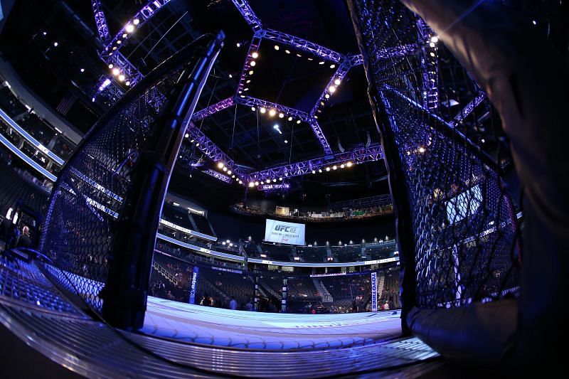 UFC octagon - Stage set for Fight Night: Smith vs. Spann