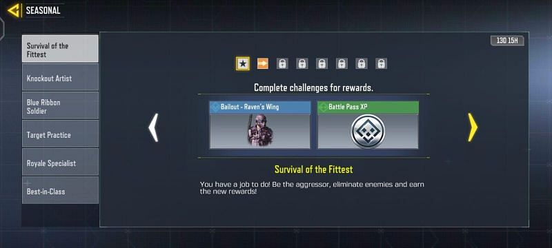 Survival of the Fittest challenge (Image via COD Mobile)