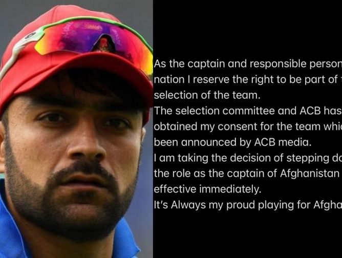 Rashid Khan steps down from T20 captaincy after ACB announces the Afghanistan World Cup squad without taking his consent