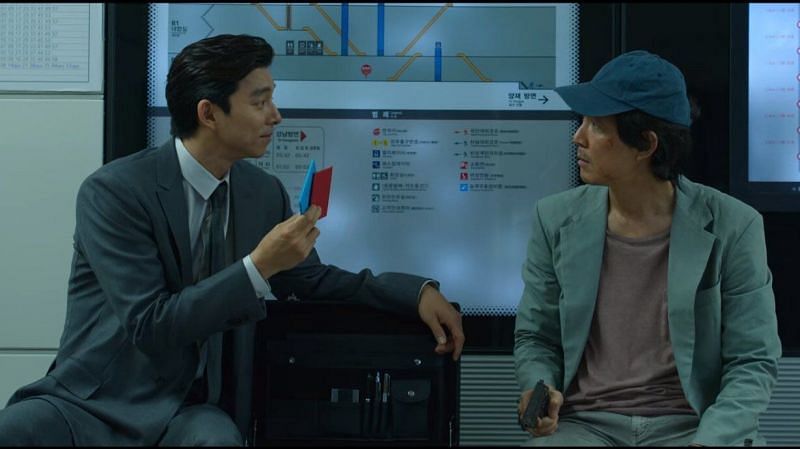A still of Gong Yoo in Squid Game (Image via Netflix)