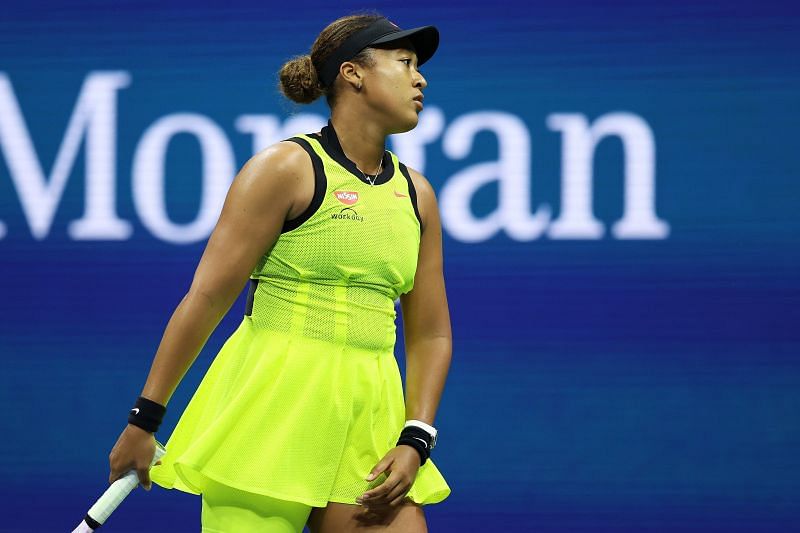 Naomi Osaka during her third-round loss to Canadian Leylah Fernandez at the US Open