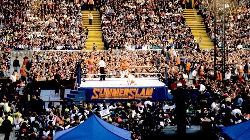 SummerSlam 1992 taking place from Wembley Stadium in London, England
