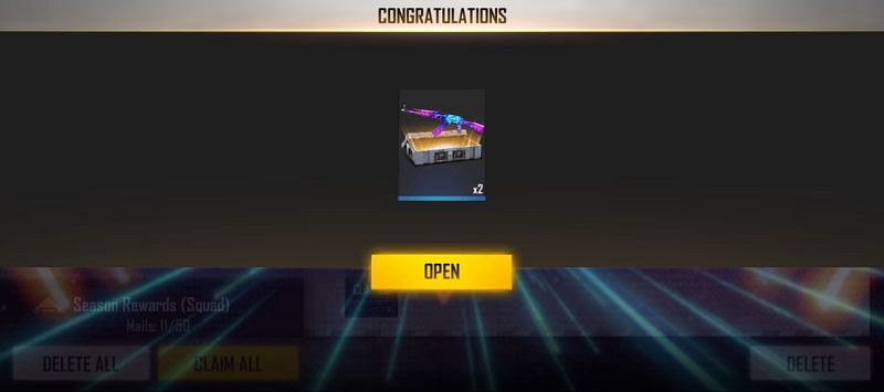 The loot crate can be claimed from the mail system (Image via Free Fire)