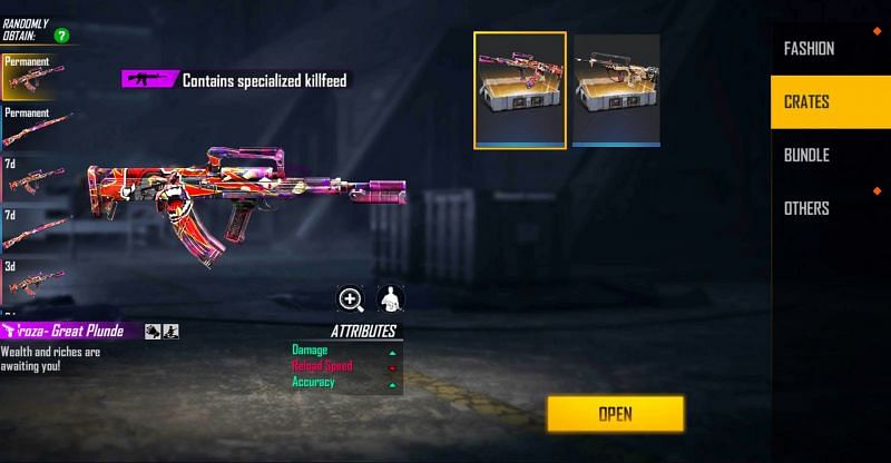 1x Great Plunder Weapon Loot Crate (Image via Free Fire)