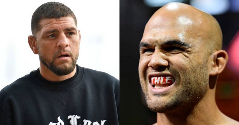 Nick Diaz (left); Robbie Lawler (right).