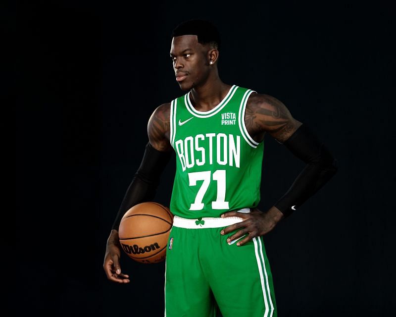 Dennis Schroder presented during the Boston Celtics Media Day