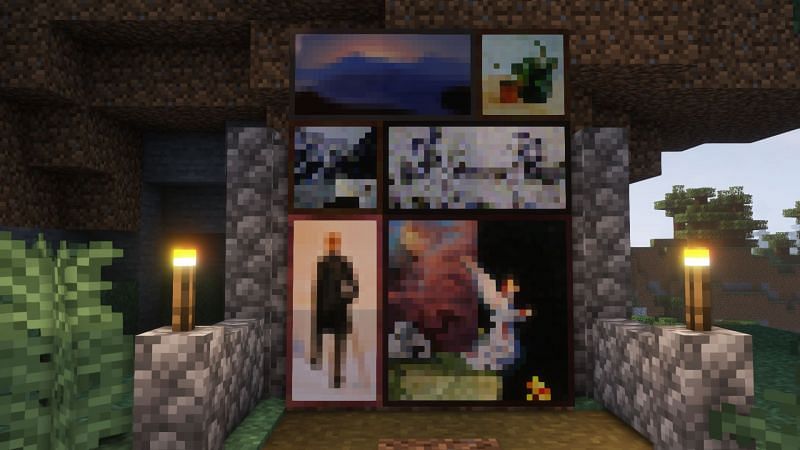 Paintings of different sizes (Image via Minecraft)