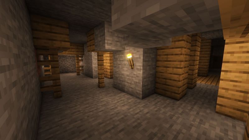 A mineshaft (Image via Minecraft)