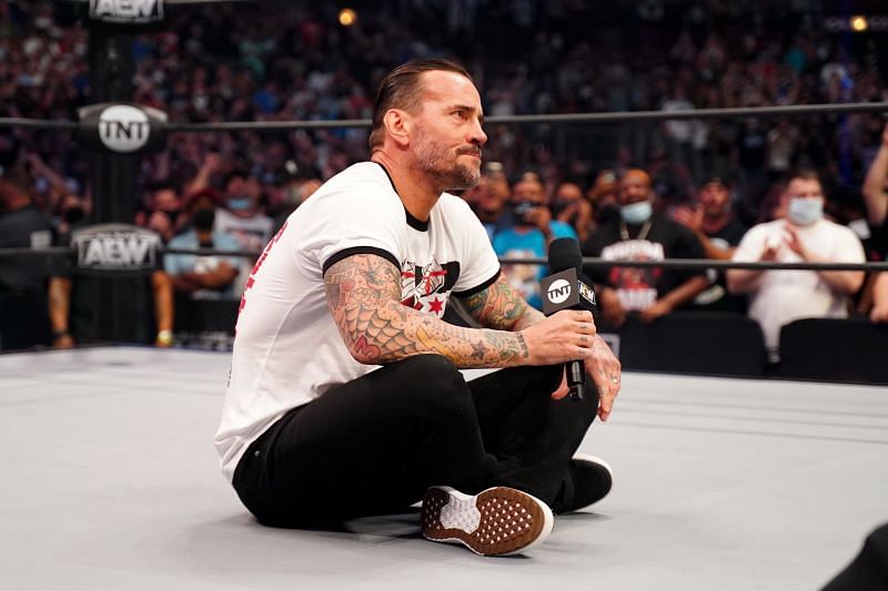 AEW superstar CM Punk cutting a promo